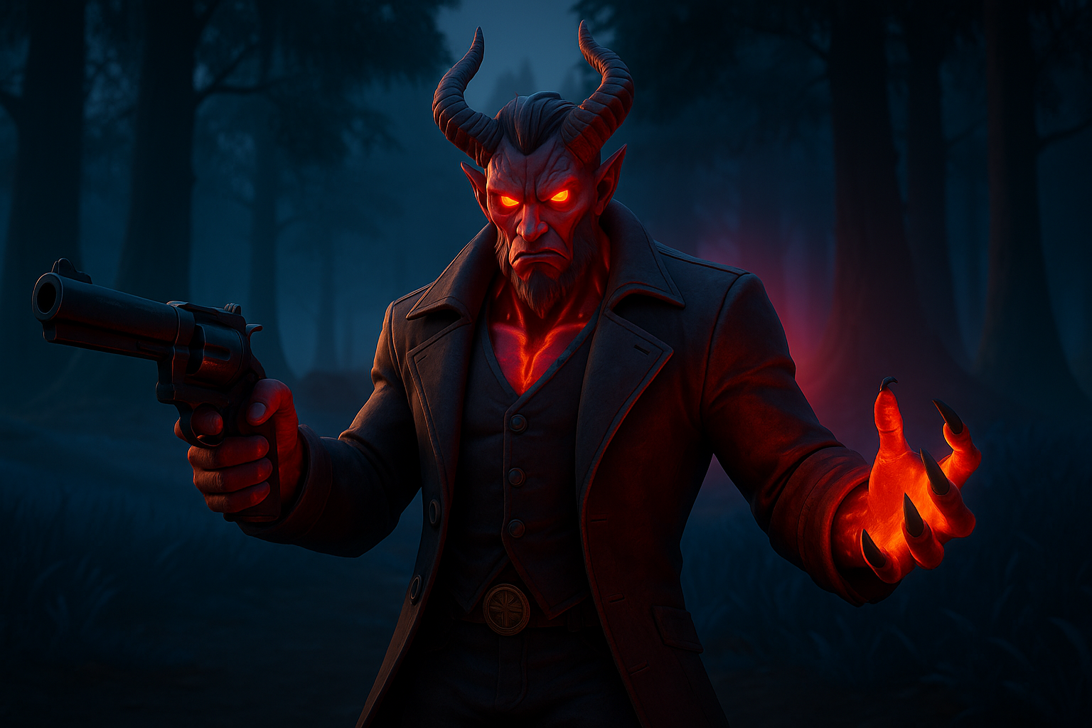 Jefe demoníaco del Barón en Fortnite con poderes de fuego
