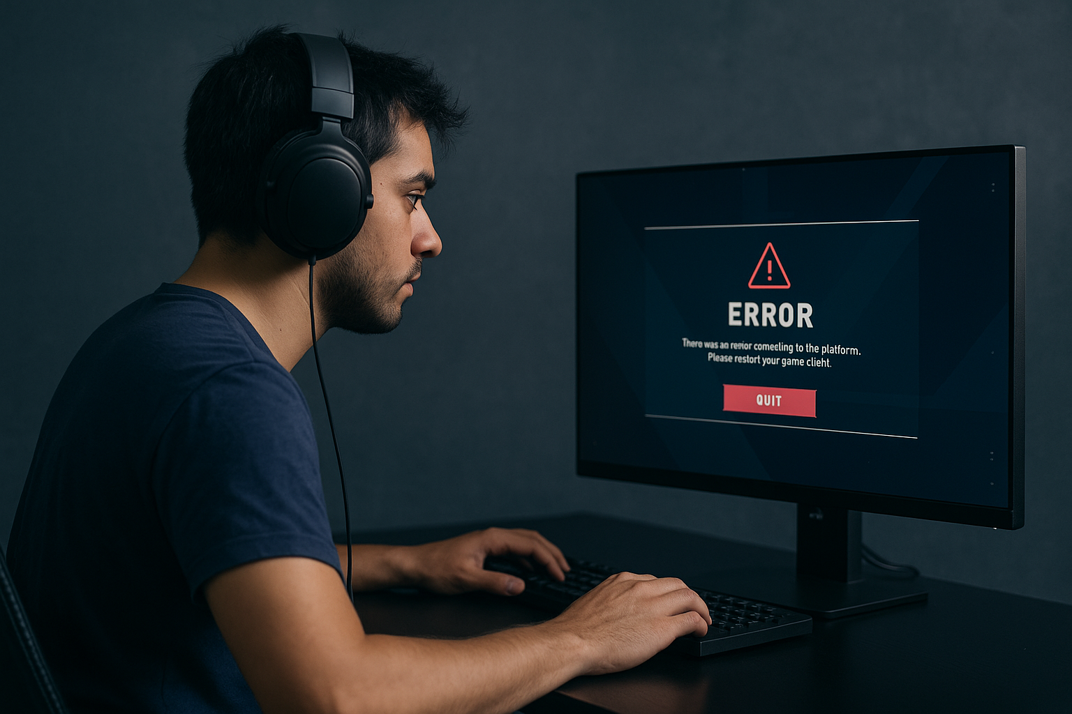Jugador chileno frente a error en pantalla de VALORANT en computador de escritorio