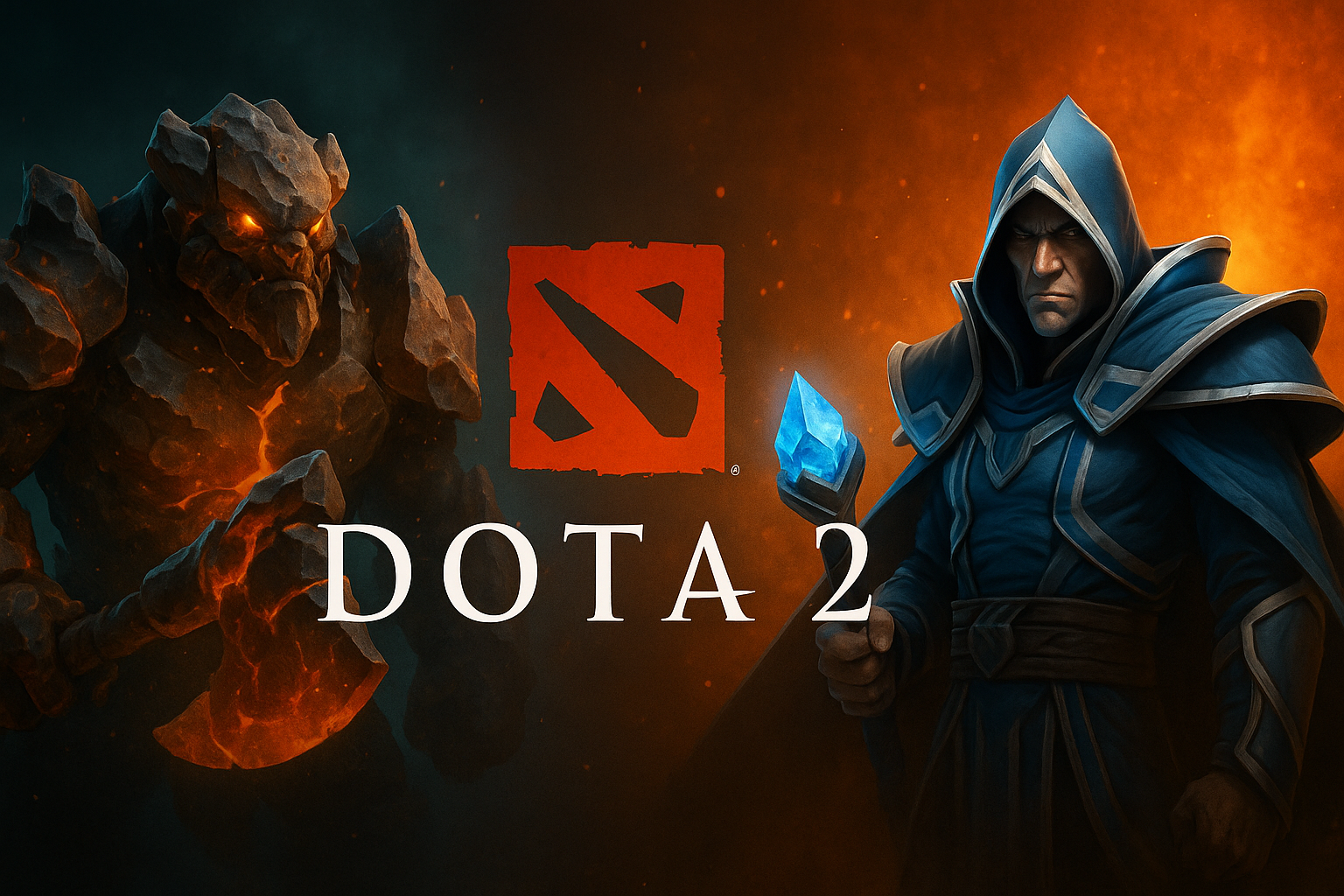 Imagen de Dota 2 con dos héroes listos para el combate en torneo