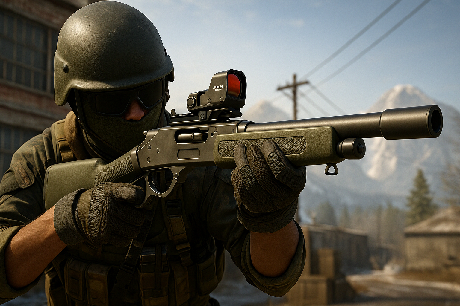 Soldado apuntando con el Essex Model 07 en BO6, preparado para el combate