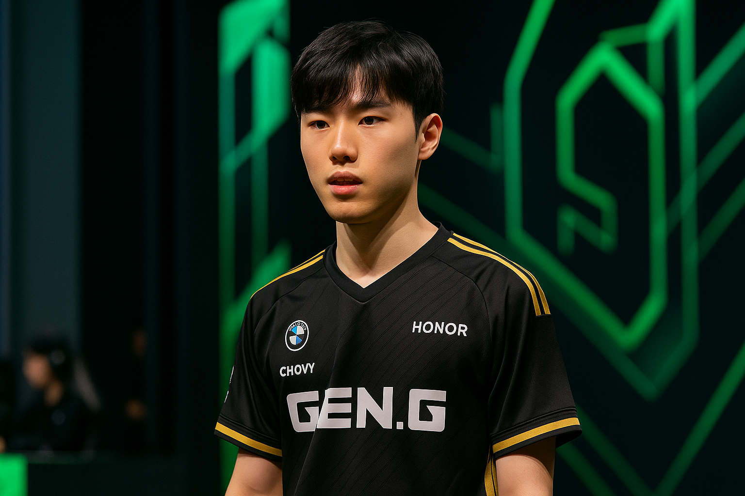 Chovy en escenario competitivo con camiseta de Gen.G en LoL