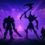 Campeones icónicos de League of Legends listos para el parche 25.14 en una arena de esports