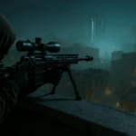 Francotirador apuntando con Victus XMR desde un tejado en Warzone