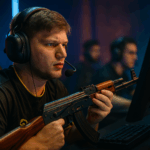 Jugador profesional de CS2 logrando un ace y clutch en FACEIT contra rivales de alto nivel