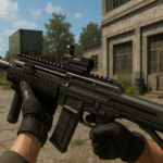 Rifle ABR A1 con accesorios tácticos en zona industrial de Black Ops 6