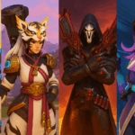 Imagen de skins nuevas en Overwatch 2 temporada 17 con D.Va, Reaper, Sombra y Reinhardt.