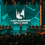 Imagen horizontal del Overwatch 2 Esports World Cup 2025 con Tracer y Reaper en un diseño competitivo.