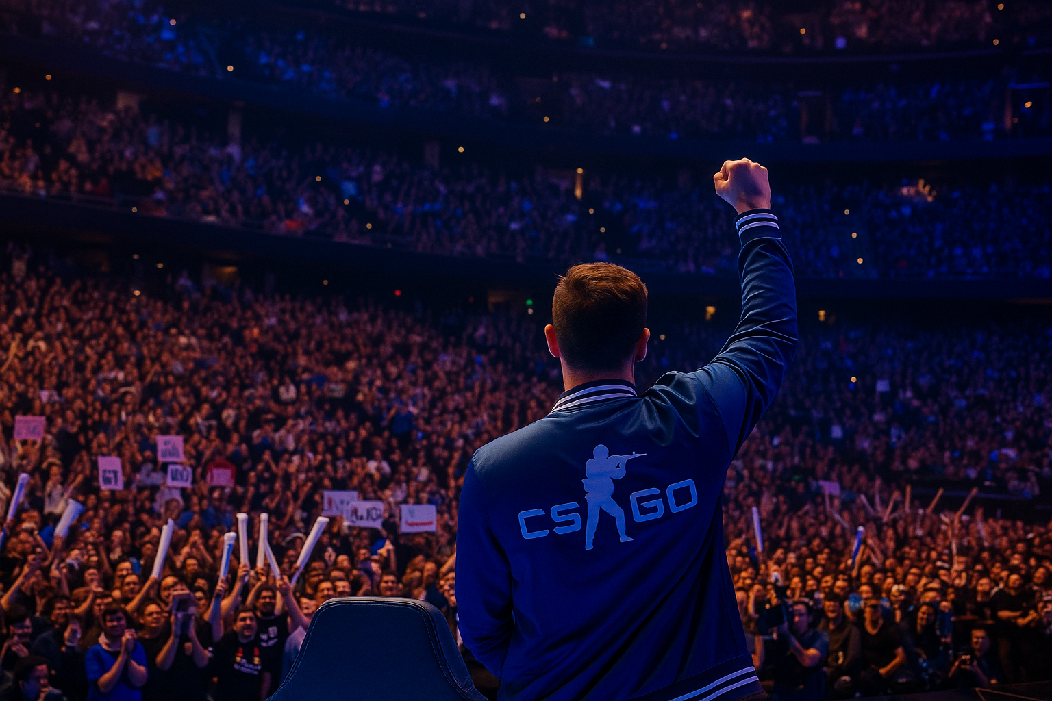 Público en vivo en torneo de Counter-Strike 2 durante IEM con jugadores en escenario principal
