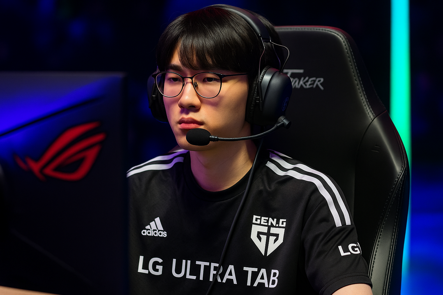 Chovy concentrado en plena partida de League of Legends con la camiseta de Gen.G durante la temporada 2025.