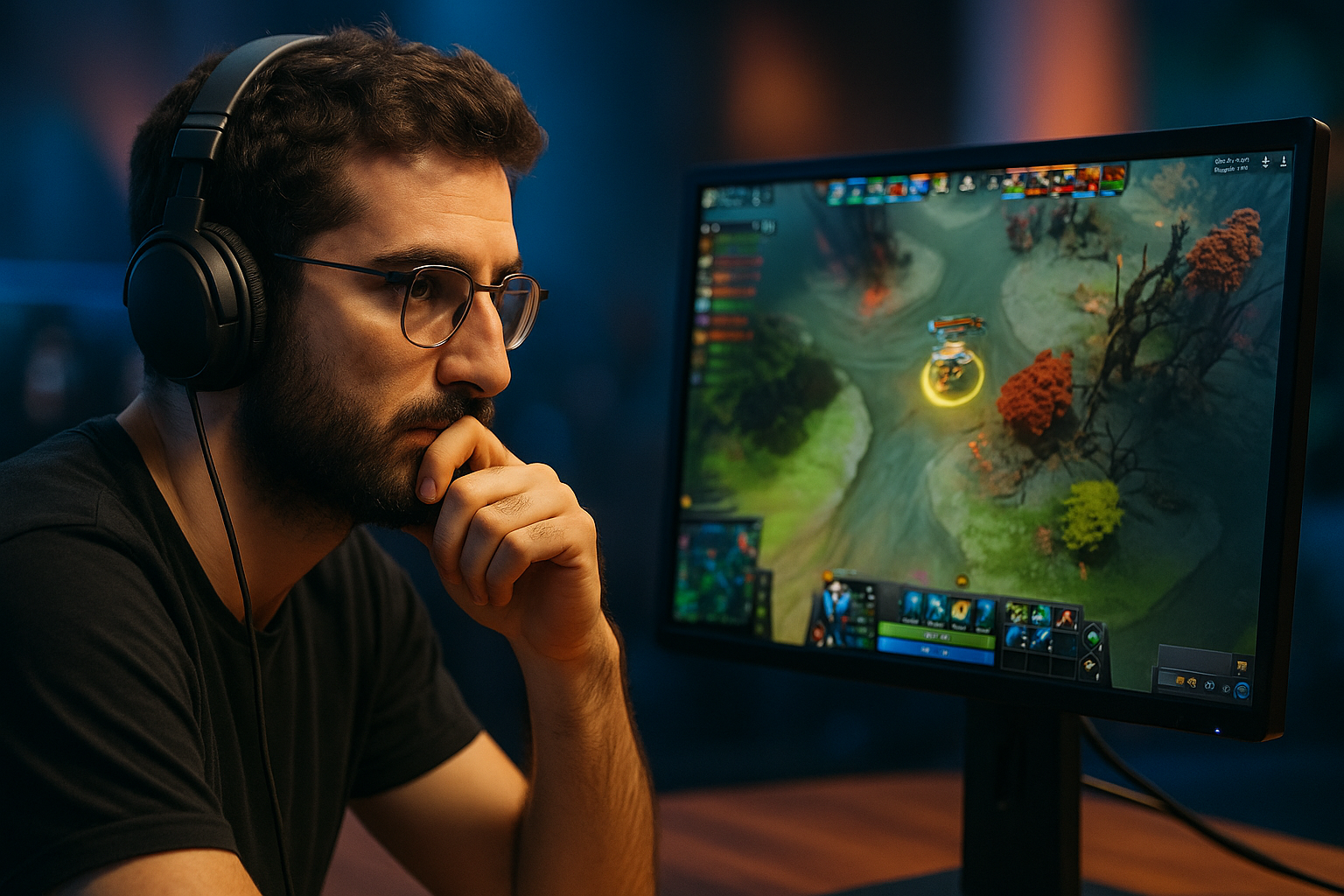 Ceb analizando una partida de Dota 2 en su PC mientras prepara contenido educativo rumbo al TI14.