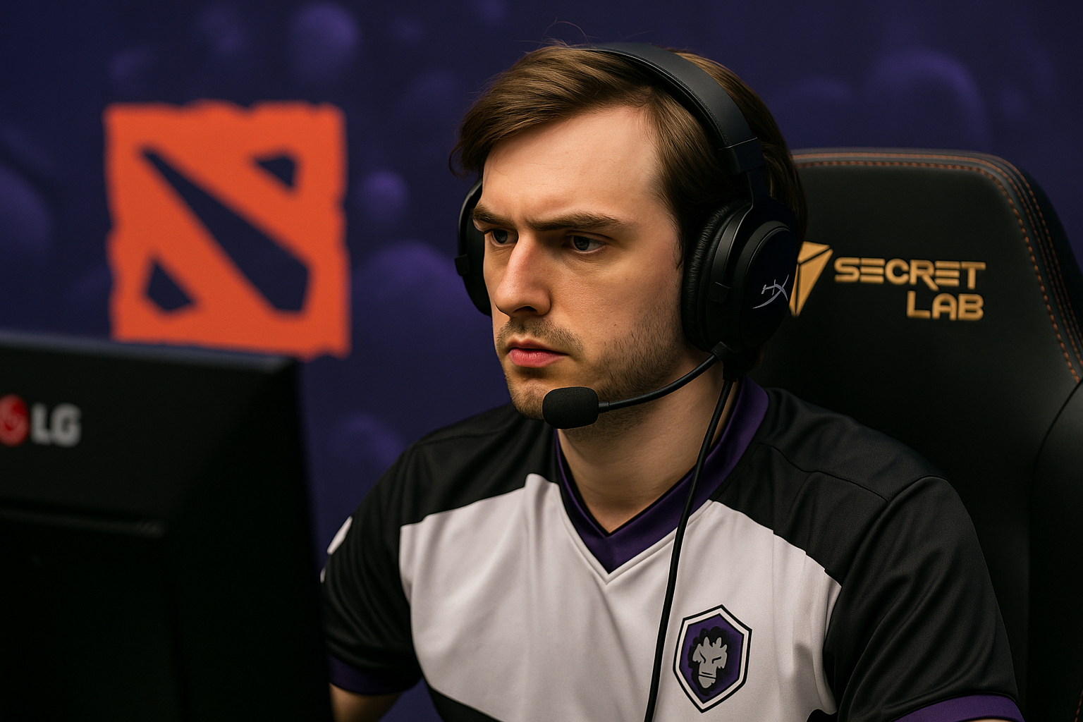Jugador de Dota 2 concentrado en partida rumbo al TI14 en Hamburgo 2025