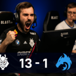 Jugador de G2 celebrando la victoria 13-1 sobre Spirit en BLAST Open London