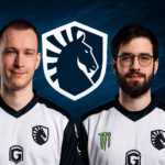 Ace y tOfu posando con el logo de Team Liquid tras unirse al nuevo roster de Dota 2.