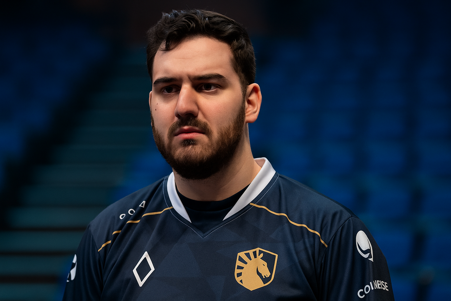 Bwipo mirando serio en un escenario de esports antes de Worlds 2025.