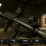 Rifle Merrick 556 en un mapa urbano de Black Ops 6