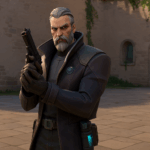 Agente Veto de VALORANT apuntando con su pistola en un mapa mediterráneo, preparado para defender el sitio.