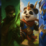 Campeones de League of Legends en versión Mecha y temática cósmica, incluyendo a Wukong, Darius, Viktor y Aurelion Sol.