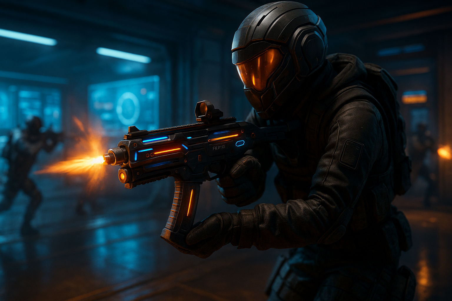 Jugador chileno empujando con la Ryden 45K en un mapa cerrado de Black Ops 7 durante partida competitiva