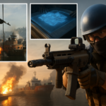 Operador de Warzone apuntando en puerto en llamas, mostrando acción en Haven’s Hollow y el nuevo contenido de la Temporada 1