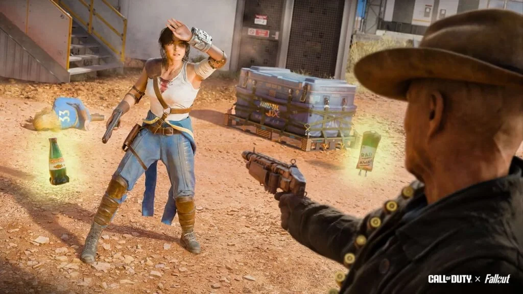 Lucy MacLean being held at gunpoint by The Ghoul in Black Ops 7