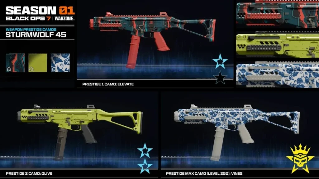 Camos de Prestigio de la Sturmwolf 45 en Black Ops 7 y Warzone
