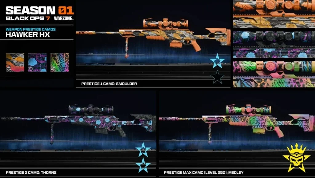 Camos de Prestigio de la Hawker HX en Black Ops 7 y Warzone