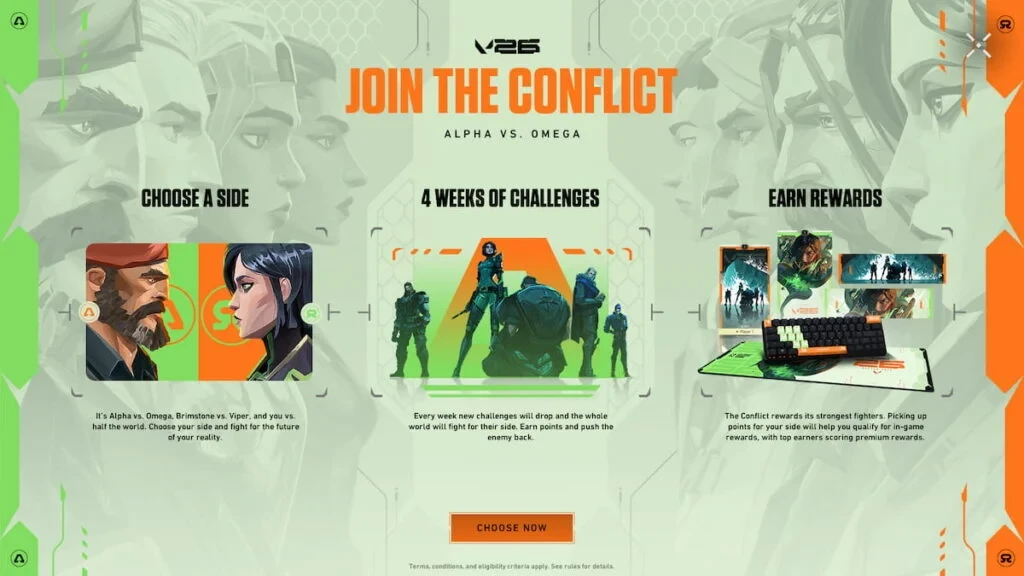 Banner de Únete al Conflicto en VALORANT