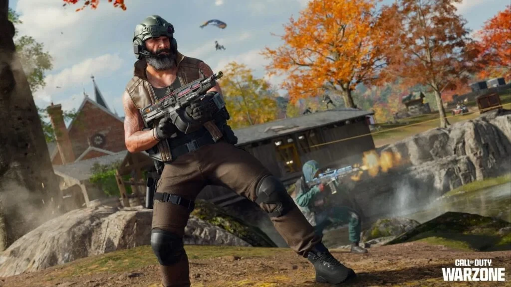 Operador disparando una SMG en Haven’s Hollow en Call of Duty: Warzone