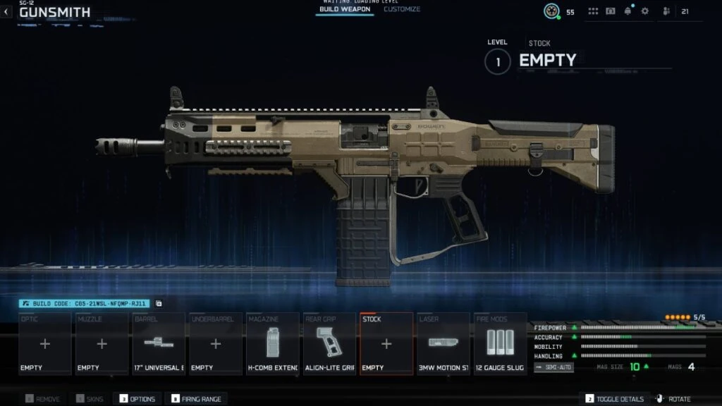 an SG-12 build in Black Ops 7