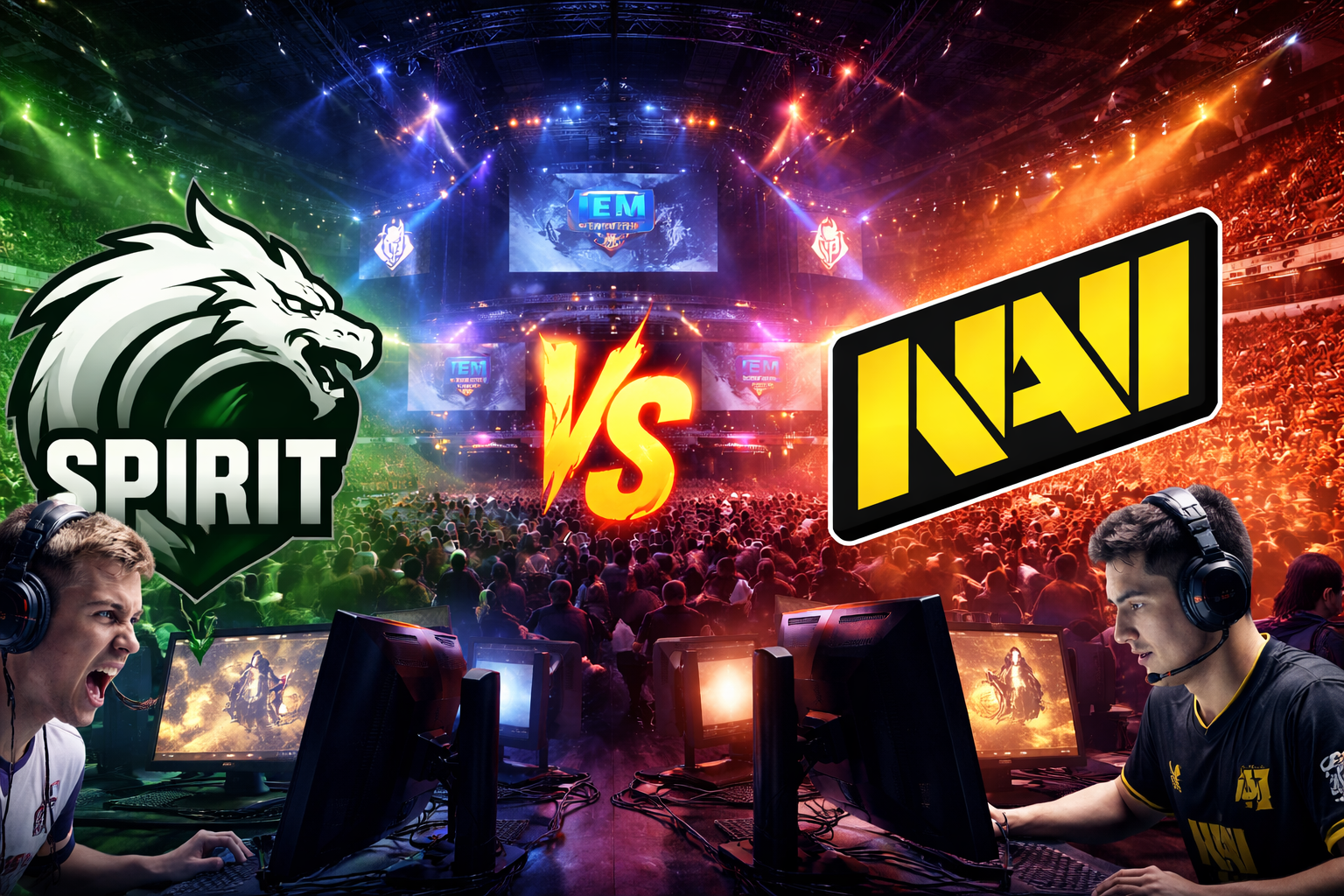 Team Spirit celebra tras ganar a NAVI y asegurar playoffs en IEM Kraków 2026