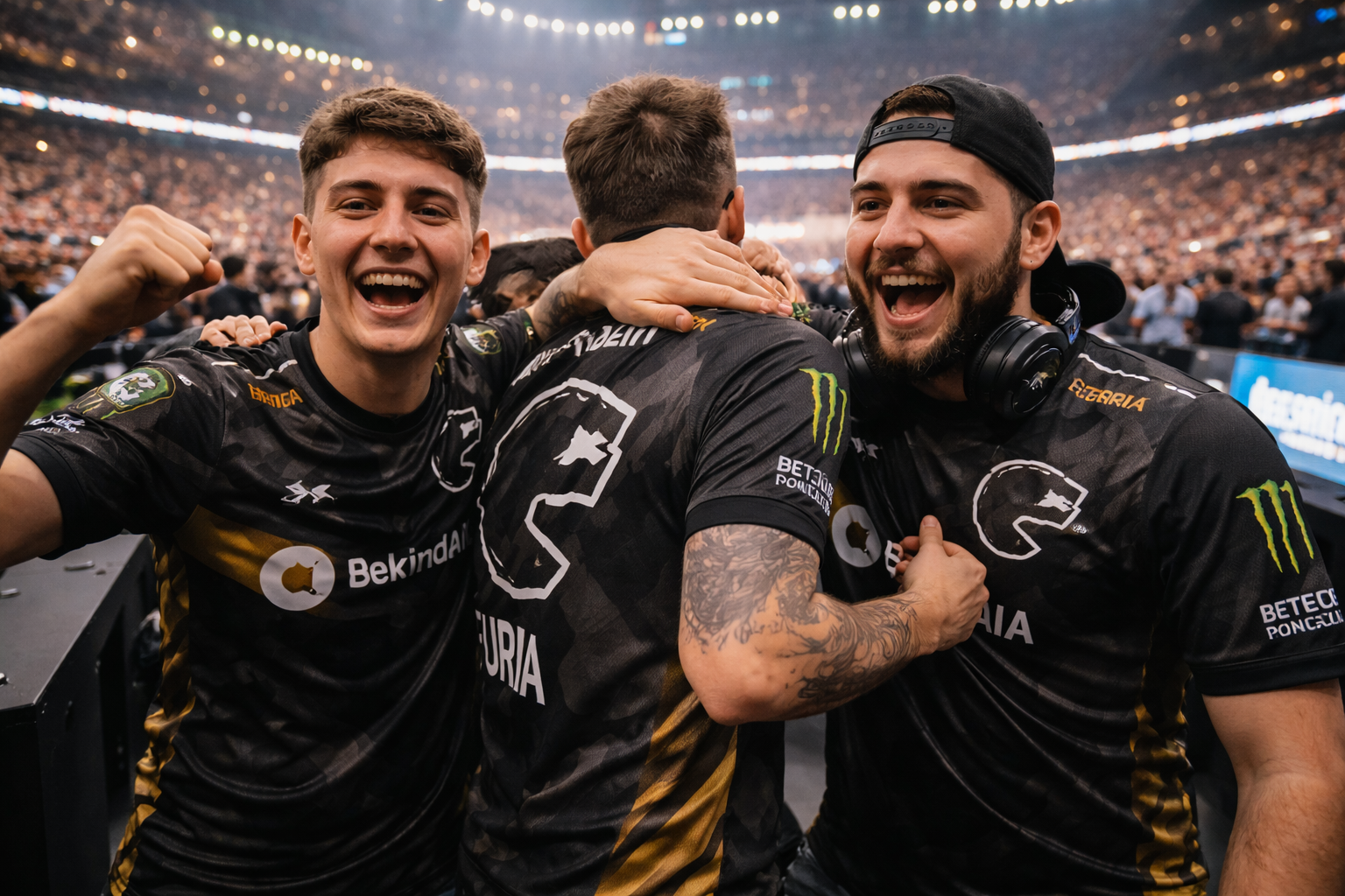 Jugadores de FURIA celebran y eliminan a NAVI en IEM Kraków tras una serie intensa