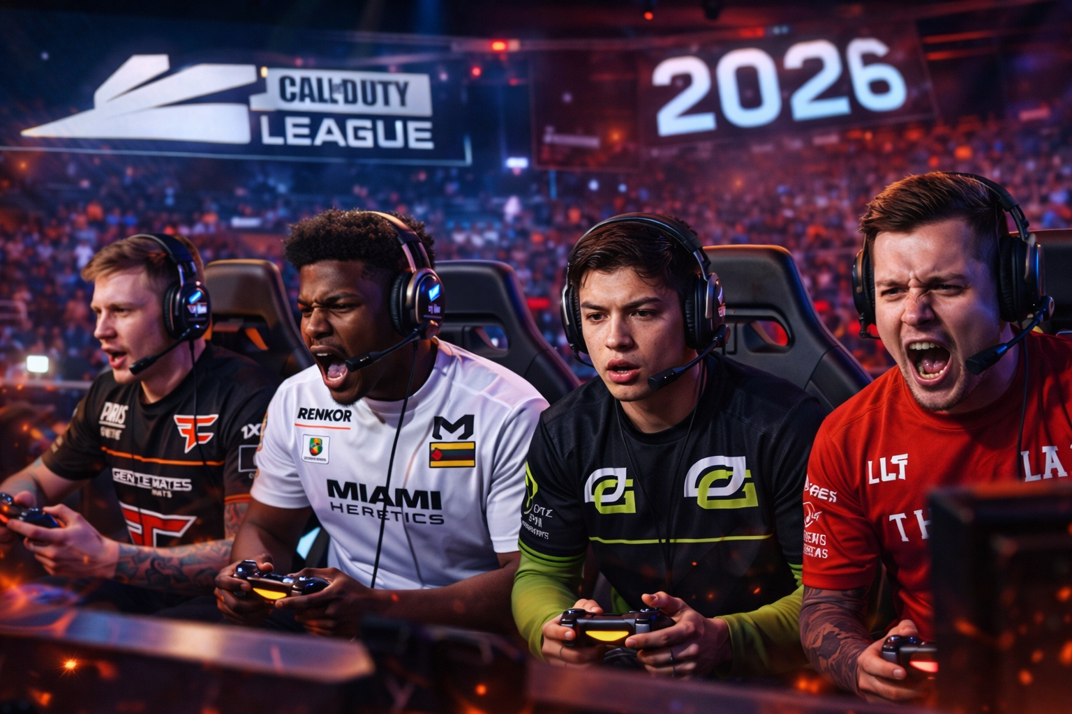 Jugadores compitiendo en el escenario del Call of Duty League 2026 durante el Stage 2 Major
