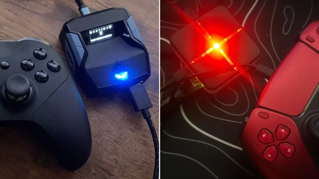 Cronus Zen conectado a un control de Xbox y XIM Matrix conectado a un control de PS5