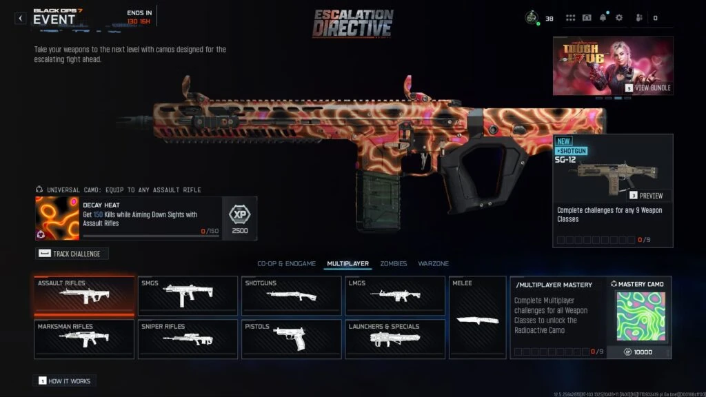 Camo Decay Heat del evento Escalation Directive en BO7