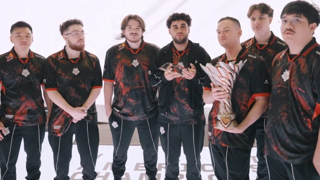 G2 Esports with the VCT Americas Stage 2 trophy