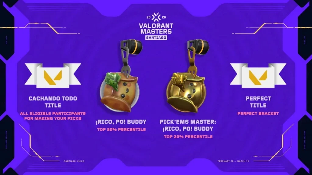 Recompensas de Pick’ems de Masters Santiago en VALORANT