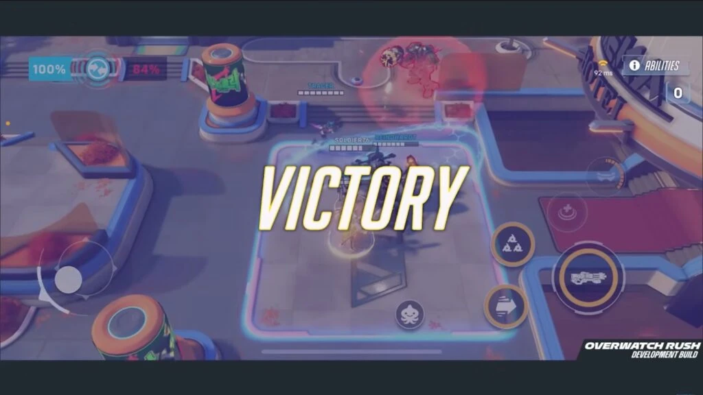 Un equipo consiguiendo la victoria en una vista previa temprana de gameplay de Overwatch Rush