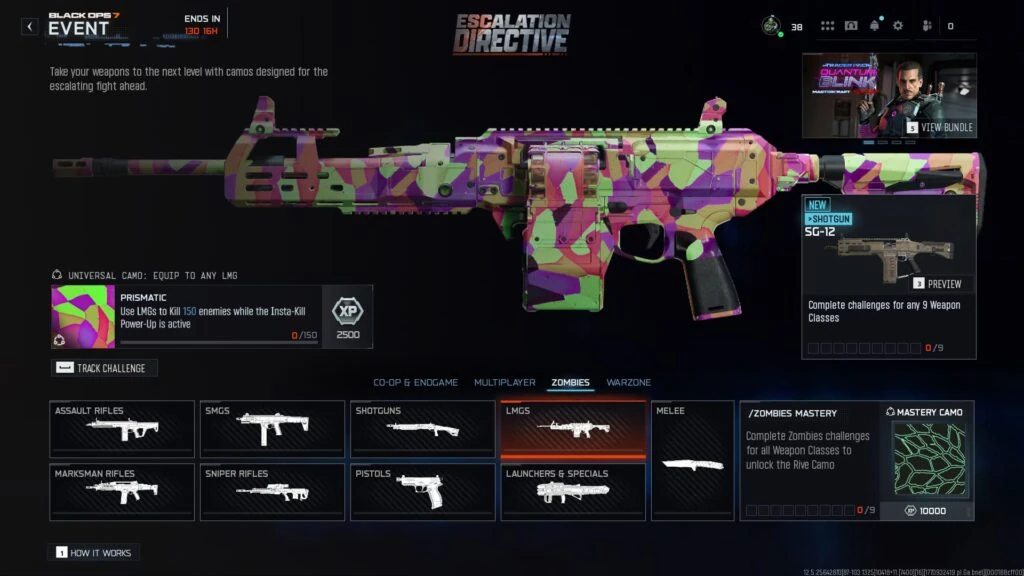 Camo Prismatic del evento Escalation Directive en BO7