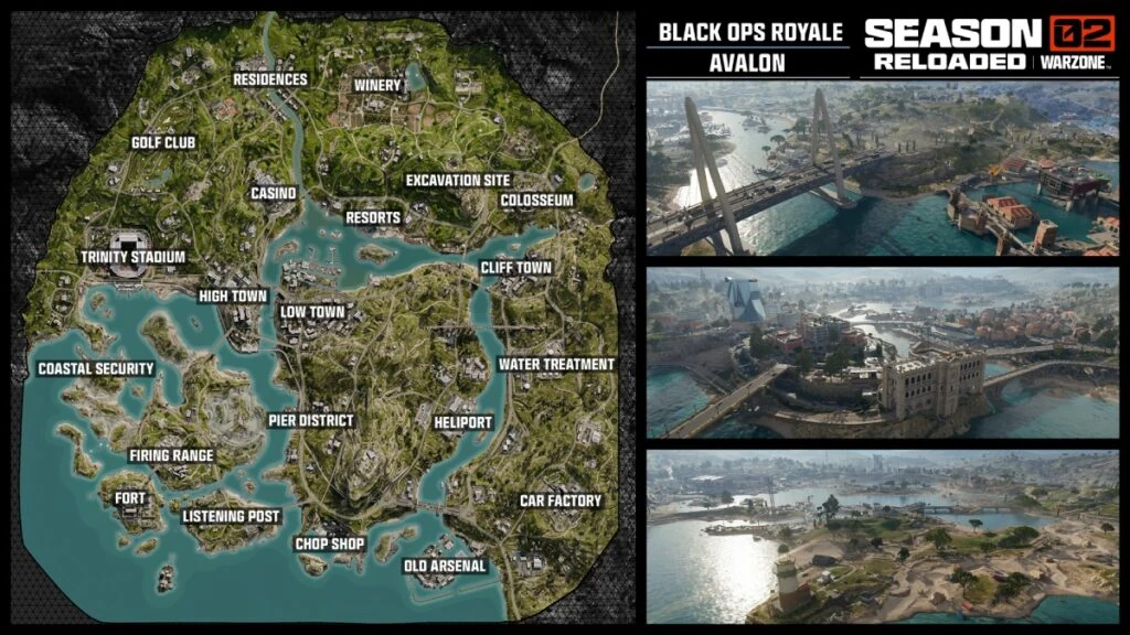 Mapa Avalon de Black Ops Royale en Warzone