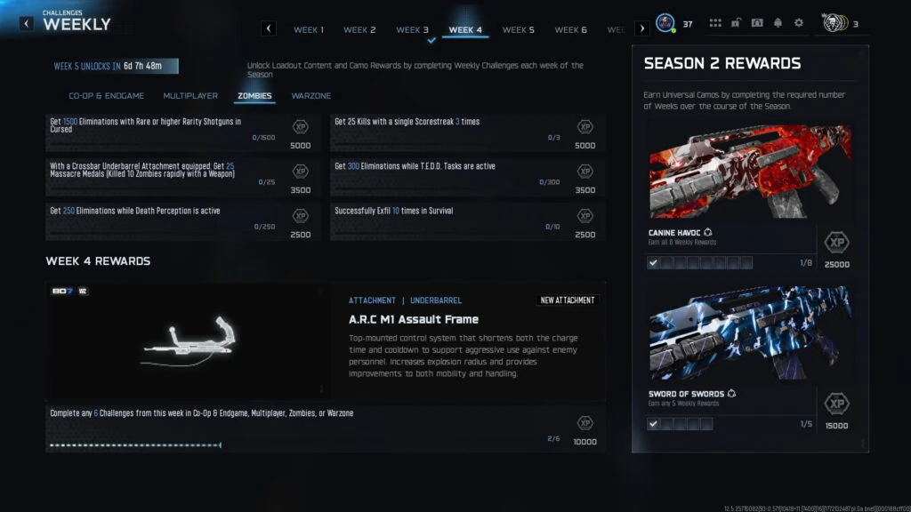 Desafíos de la Semana 4 de la Temporada 2 de BO7 en Zombies