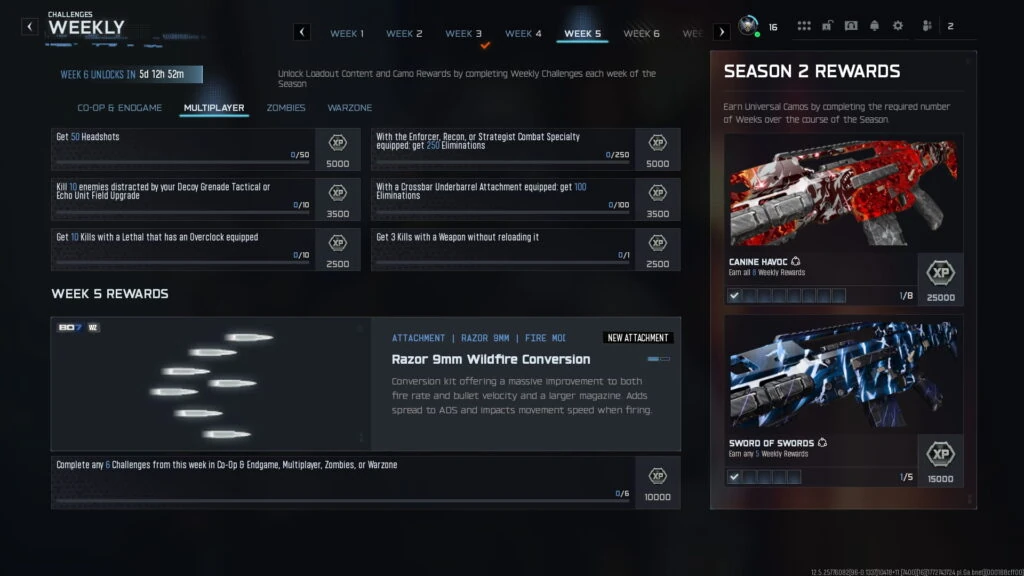 Desafíos de la Semana 5 de la Temporada 2 de Black Ops 7 en Multijugador