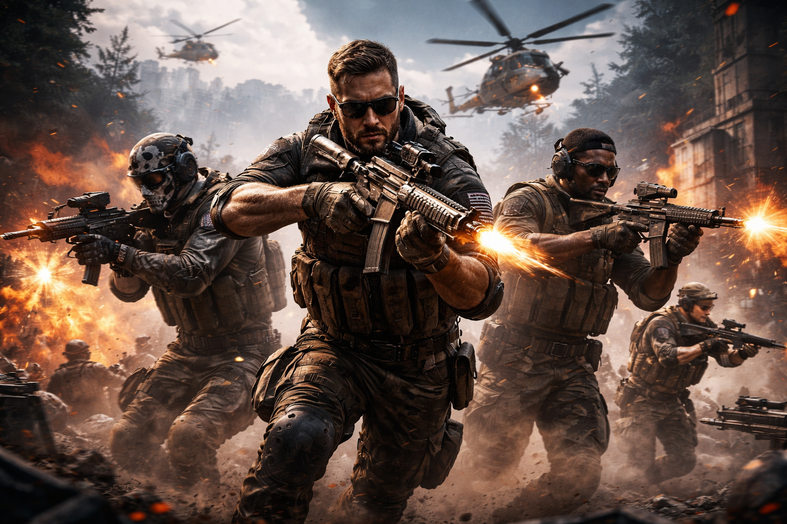 Escuadra de Black Ops Royale avanzando en combate en medio del debate por el modo quads y la falta de skins