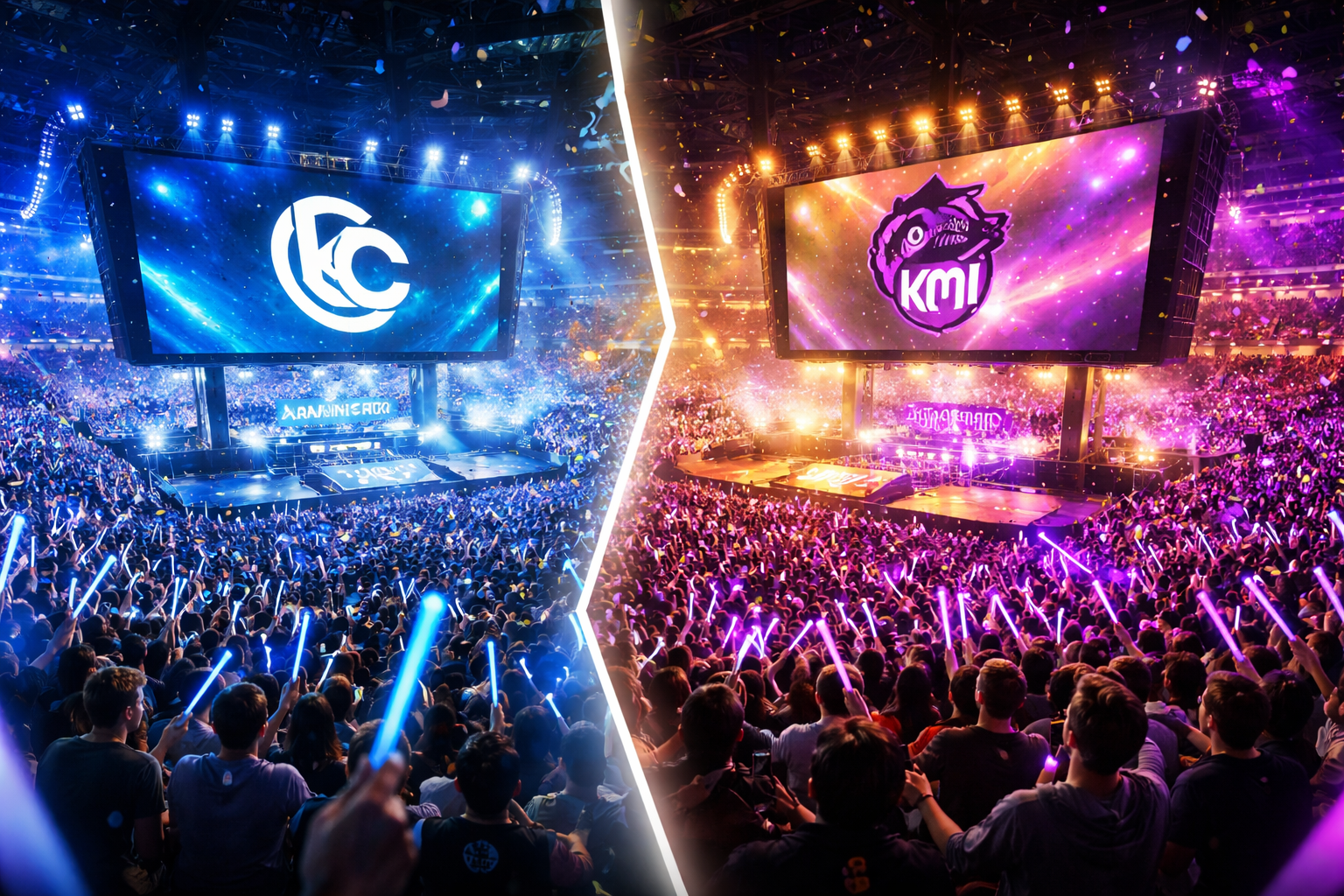 Arena llena de fans en un evento de la LEC, con escenario de esports, pantallas gigantes y ambiente prendido durante los Roadtrips de primavera