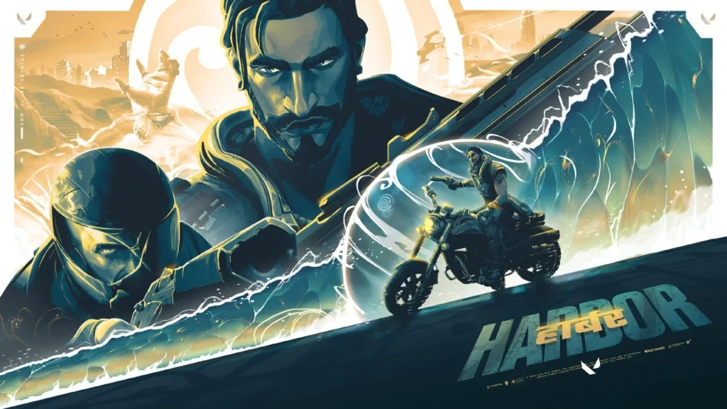 Arte promocional del agente Harbor en VALORANT.
