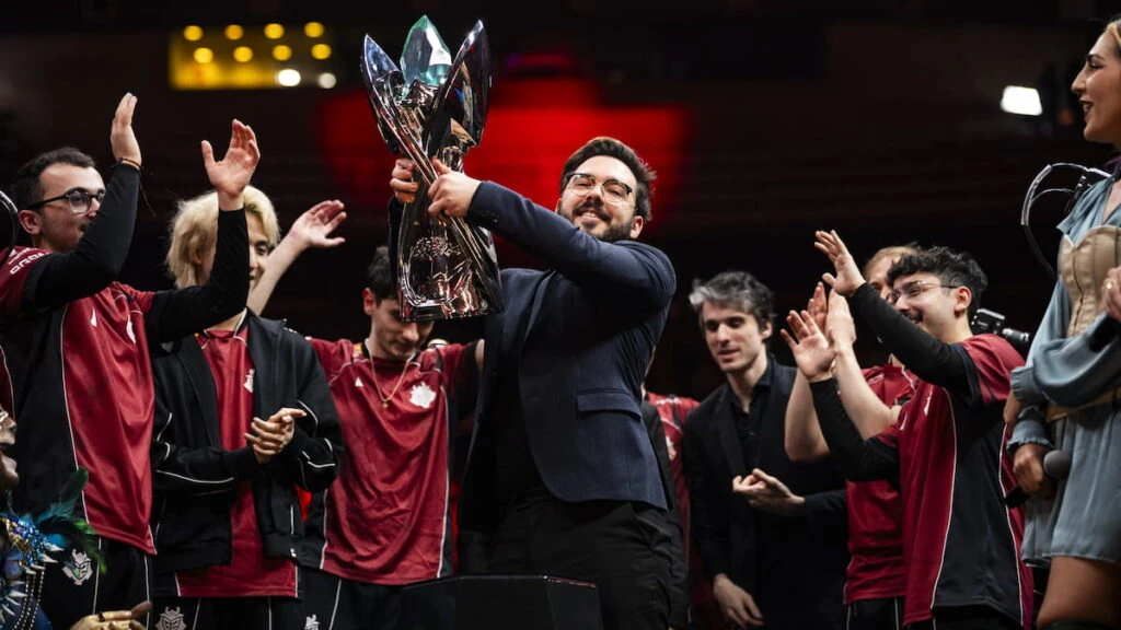 Rodrigo de G2 Esports frente a Karmine Corp (KC) en la final del LEC Versus 2026 en la Olympic Arena de Badalona, Barcelona.