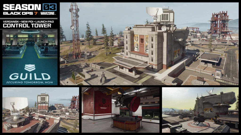 Control Tower del POI Launch Pad en Verdansk para Warzone Season 3