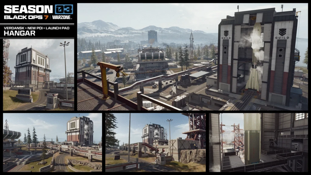 Hangar del POI Launch Pad en Verdansk para Warzone Season 3