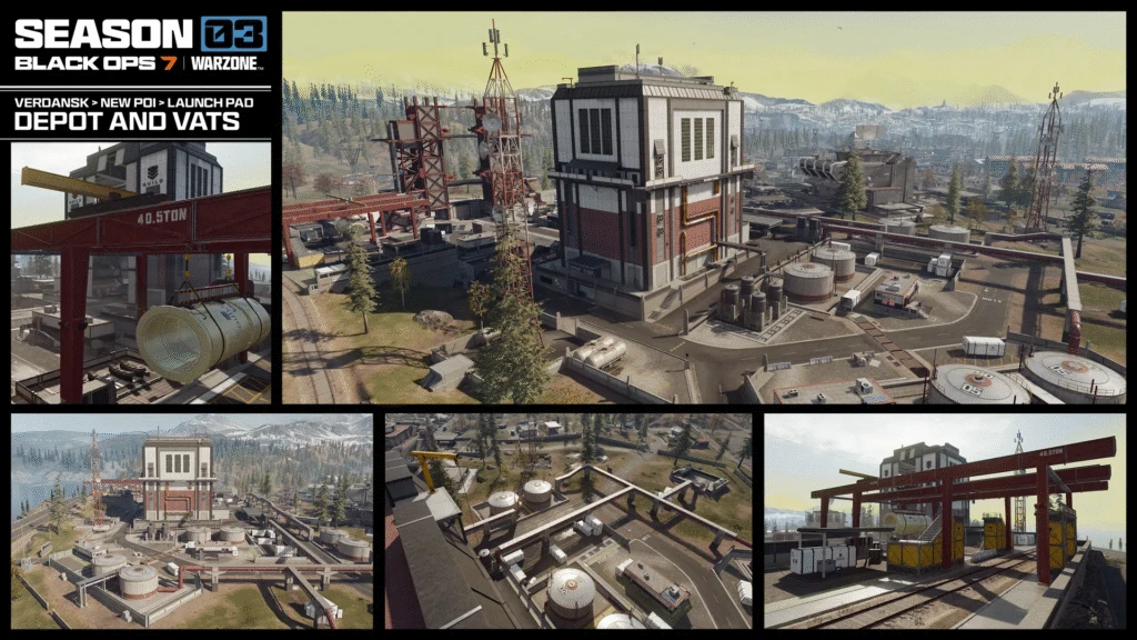 Depot y Vats del POI Launch Pad en Verdansk para Warzone Season 3