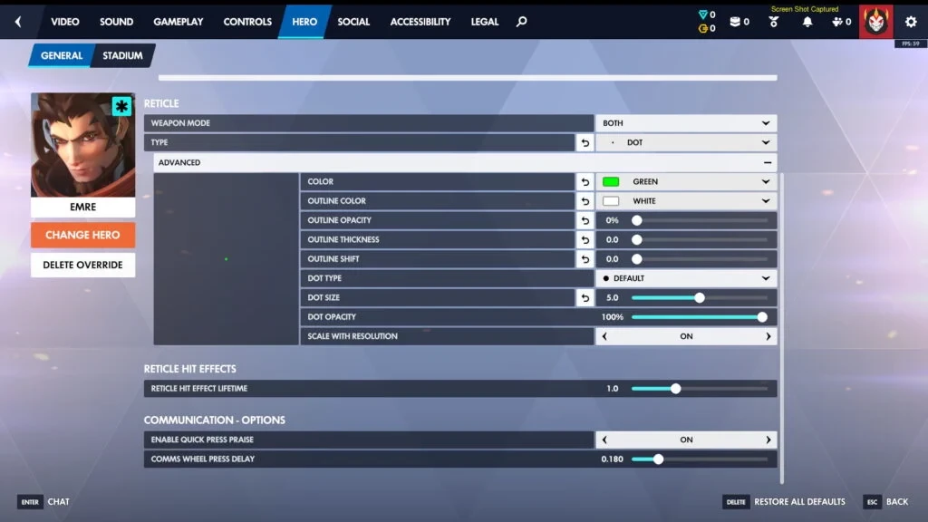 La mejor configuración de mira para Emre en Overwatch