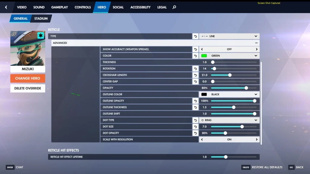 Mejor configuración de mira para Mizuki en Overwatch